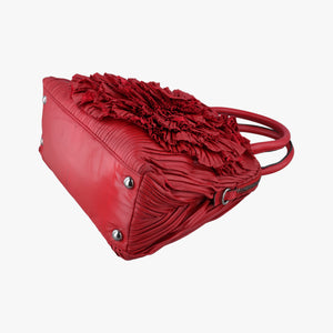 Secondhand Valentino Petale Rose Dome Red Leather  shoulderbag | stylenewstar