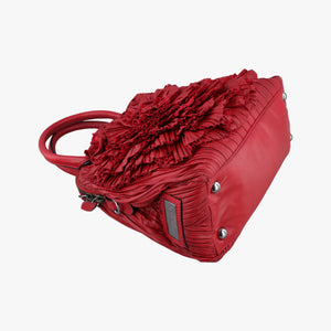 Secondhand Valentino Petale Rose Dome Red Leather  shoulderbag | stylenewstar