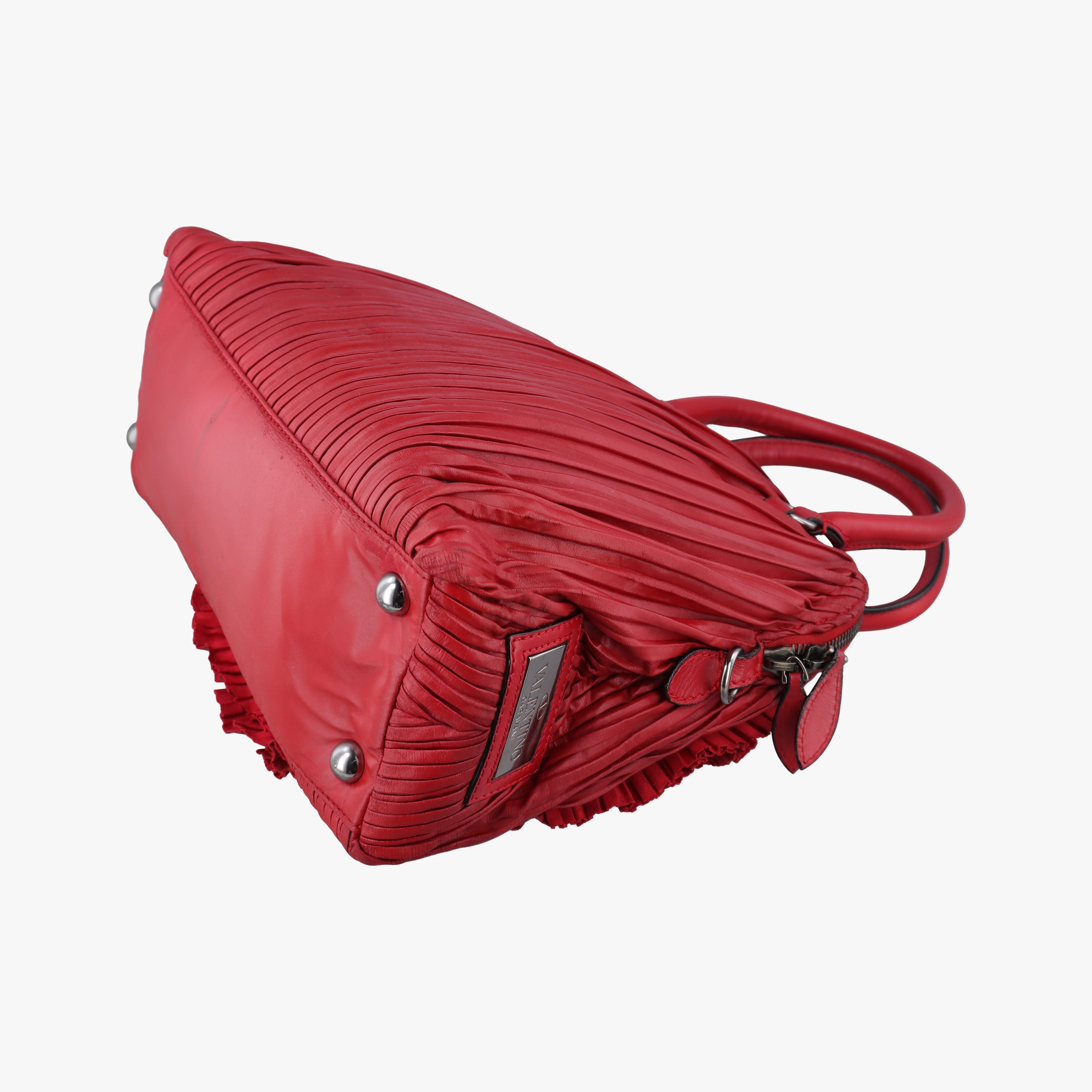Secondhand Valentino Petale Rose Dome Red Leather  shoulderbag | stylenewstar