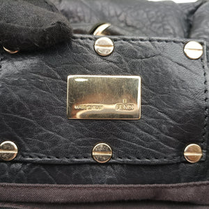 Pre-owned Fendi Mia Black Leather 8BR615 shoulderbag | stylenewstar