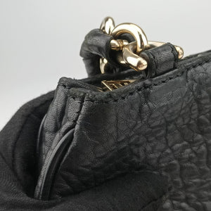 Pre-owned Fendi Mia Black Leather 8BR615 shoulderbag | stylenewstar