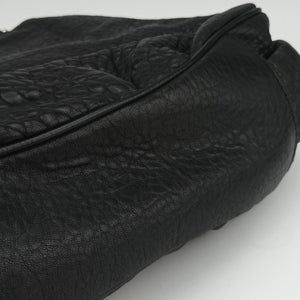 Pre-owned Fendi Mia Black Leather 8BR615 shoulderbag | stylenewstar