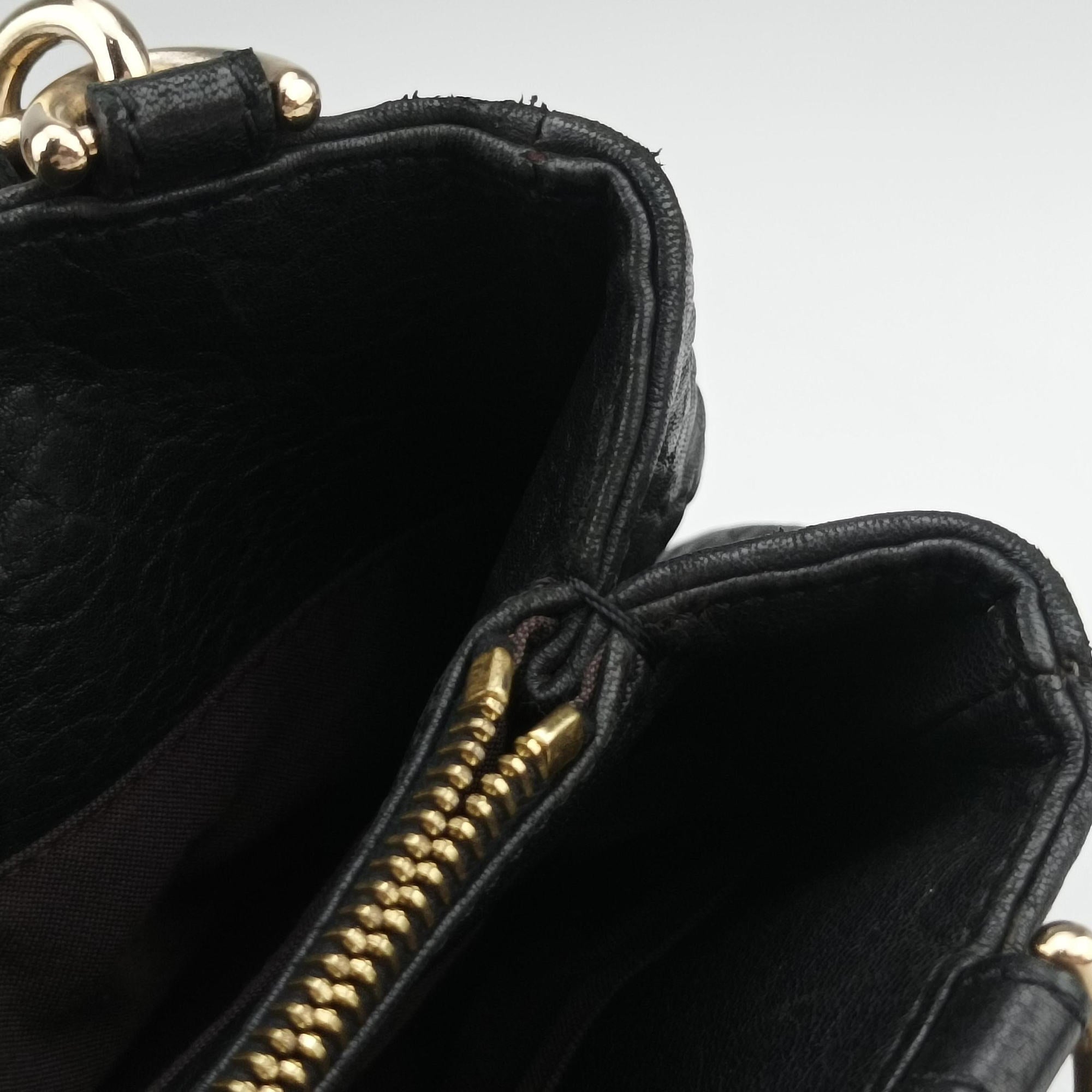 Pre-owned Fendi Mia Black Leather 8BR615 shoulderbag | stylenewstar