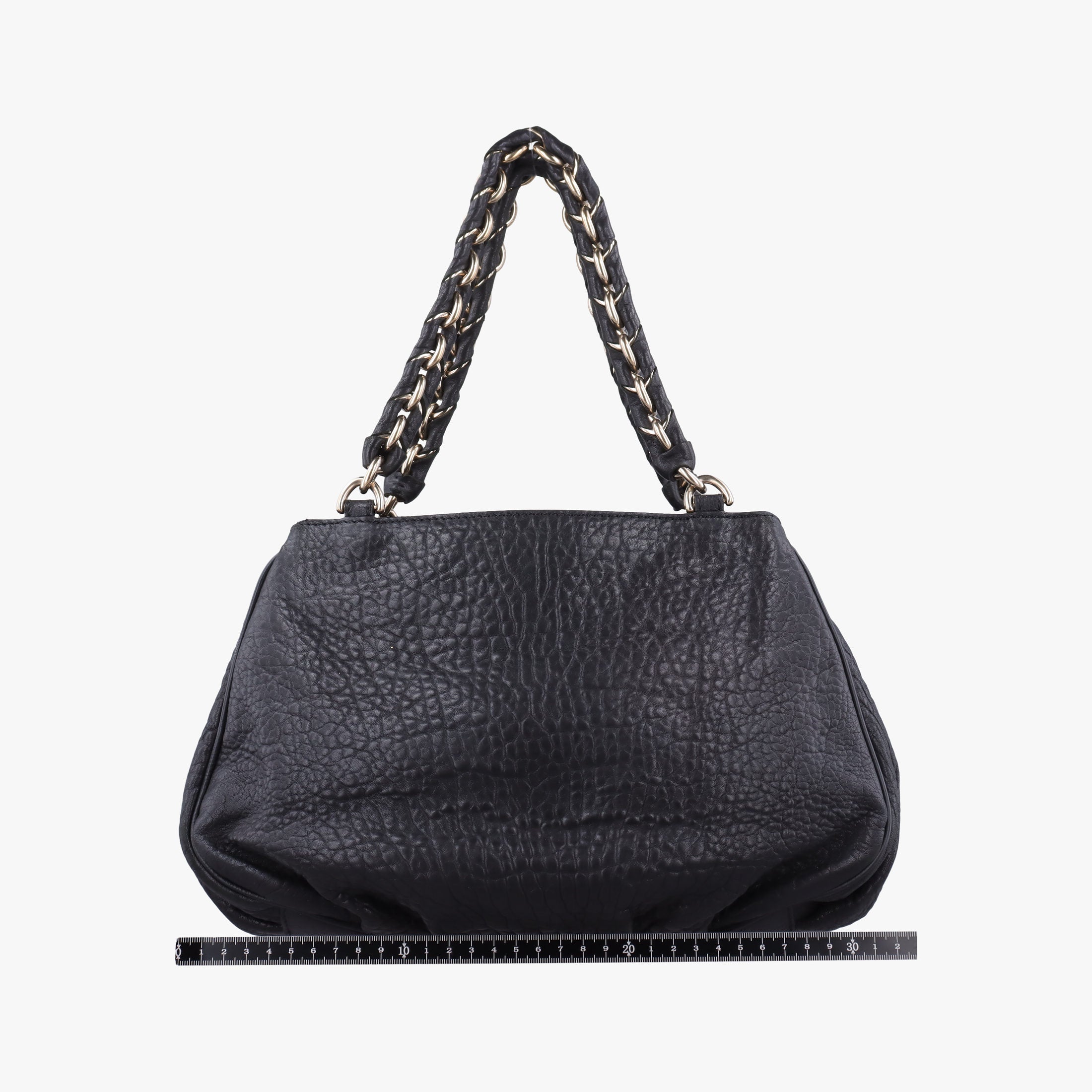 Pre-owned Fendi Mia Black Leather 8BR615 shoulderbag | stylenewstar