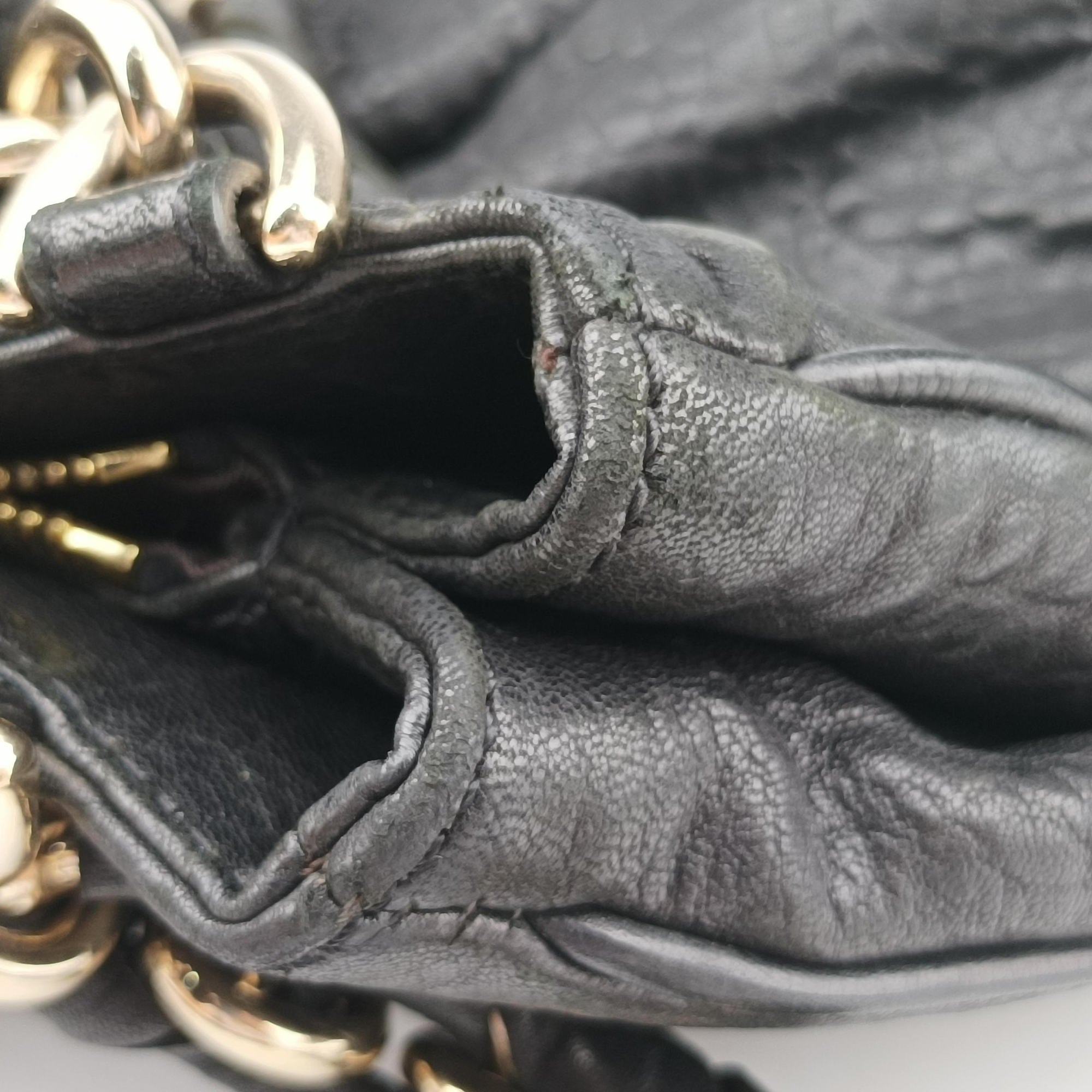 Pre-owned Fendi Mia Black Leather 8BR615 shoulderbag | stylenewstar