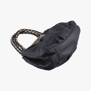 Pre-owned Fendi Mia Black Leather 8BR615 shoulderbag | stylenewstar