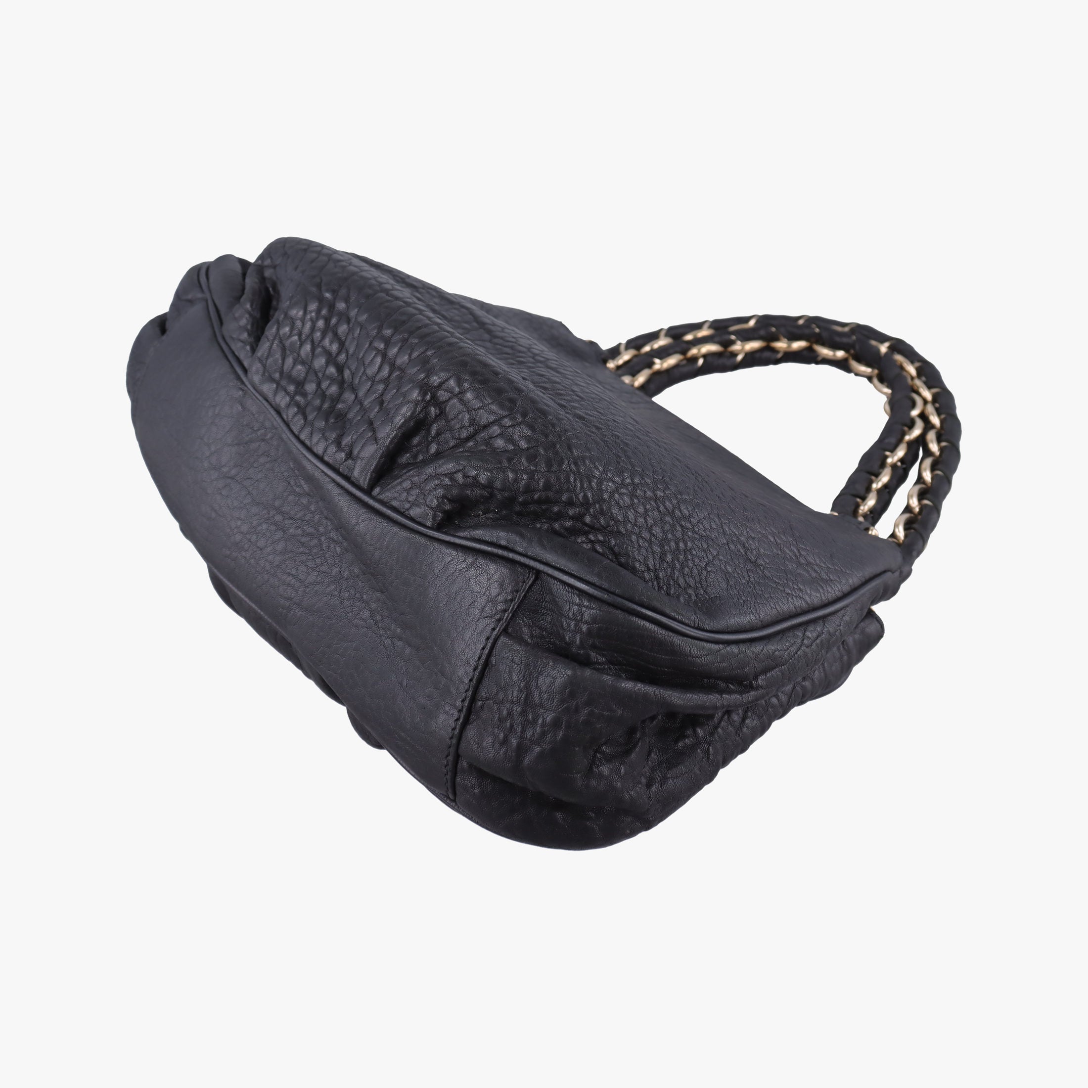 Pre-owned Fendi Mia Black Leather 8BR615 shoulderbag | stylenewstar