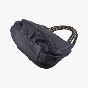 Pre-owned Fendi Mia Black Leather 8BR615 shoulderbag | stylenewstar