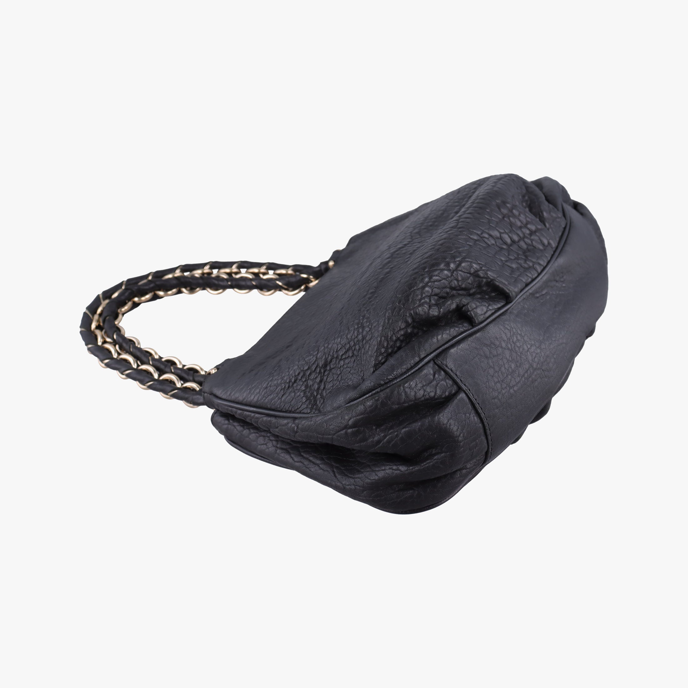 Pre-owned Fendi Mia Black Leather 8BR615 shoulderbag | stylenewstar