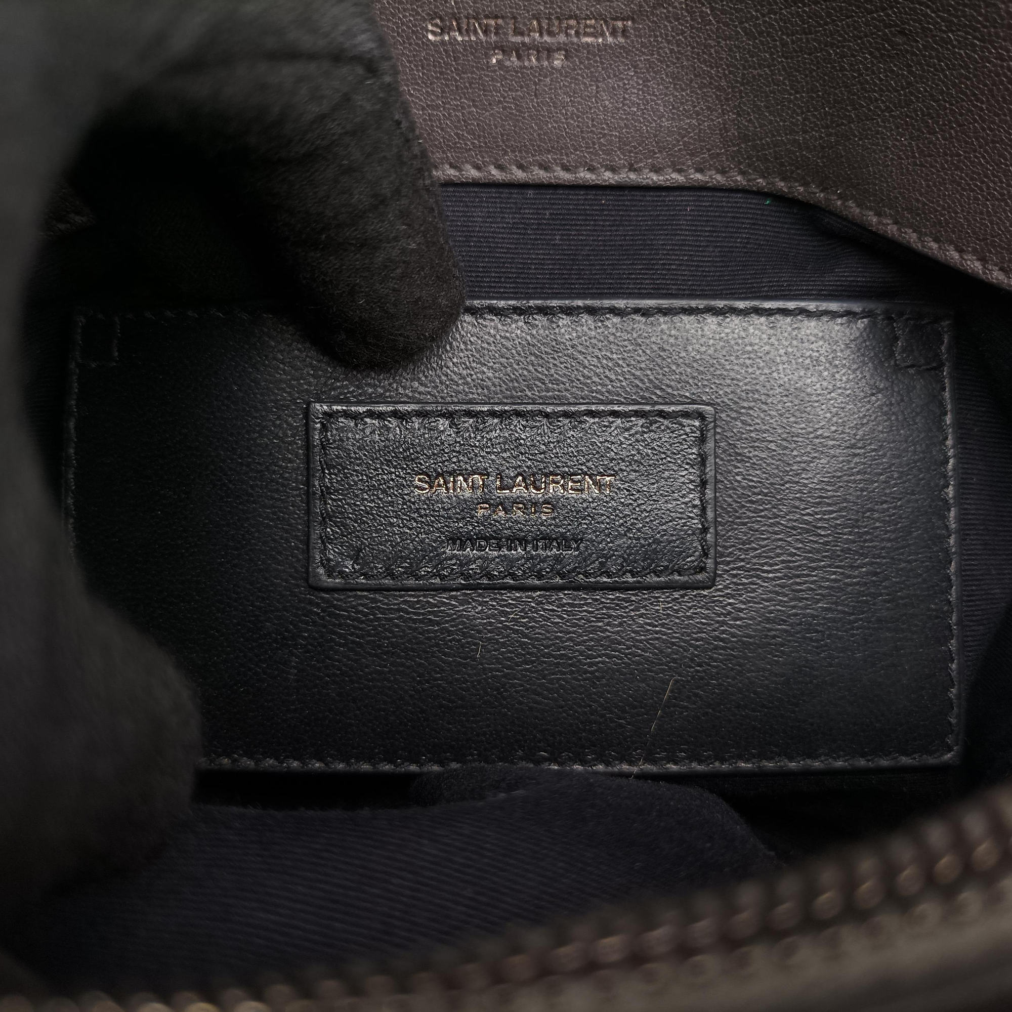 Pre-owned Yves Saint Laurent COLLEGE Grey Leather 487213 shoulderbag | stylenewstar