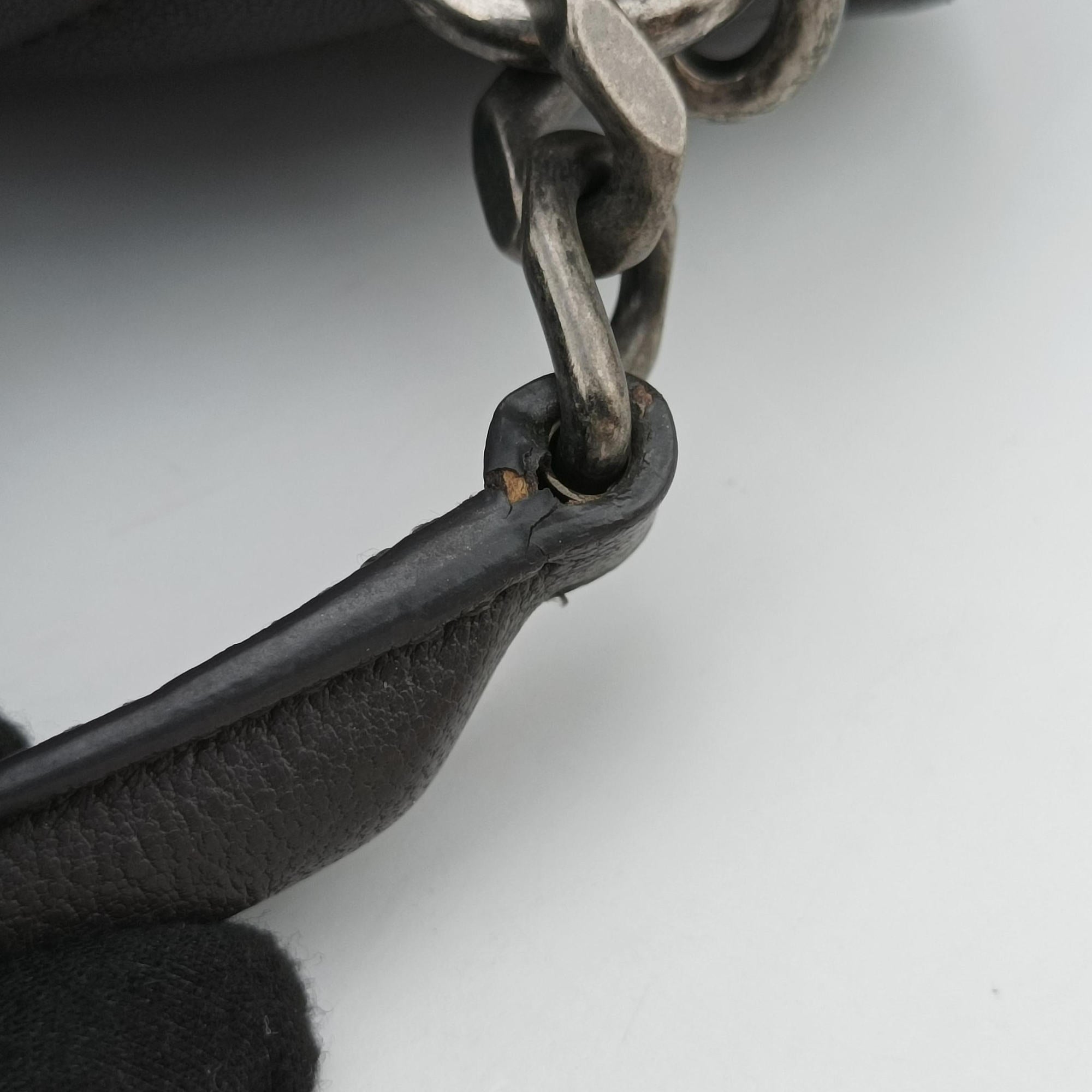 Pre-owned Yves Saint Laurent COLLEGE Grey Leather 487213 shoulderbag | stylenewstar