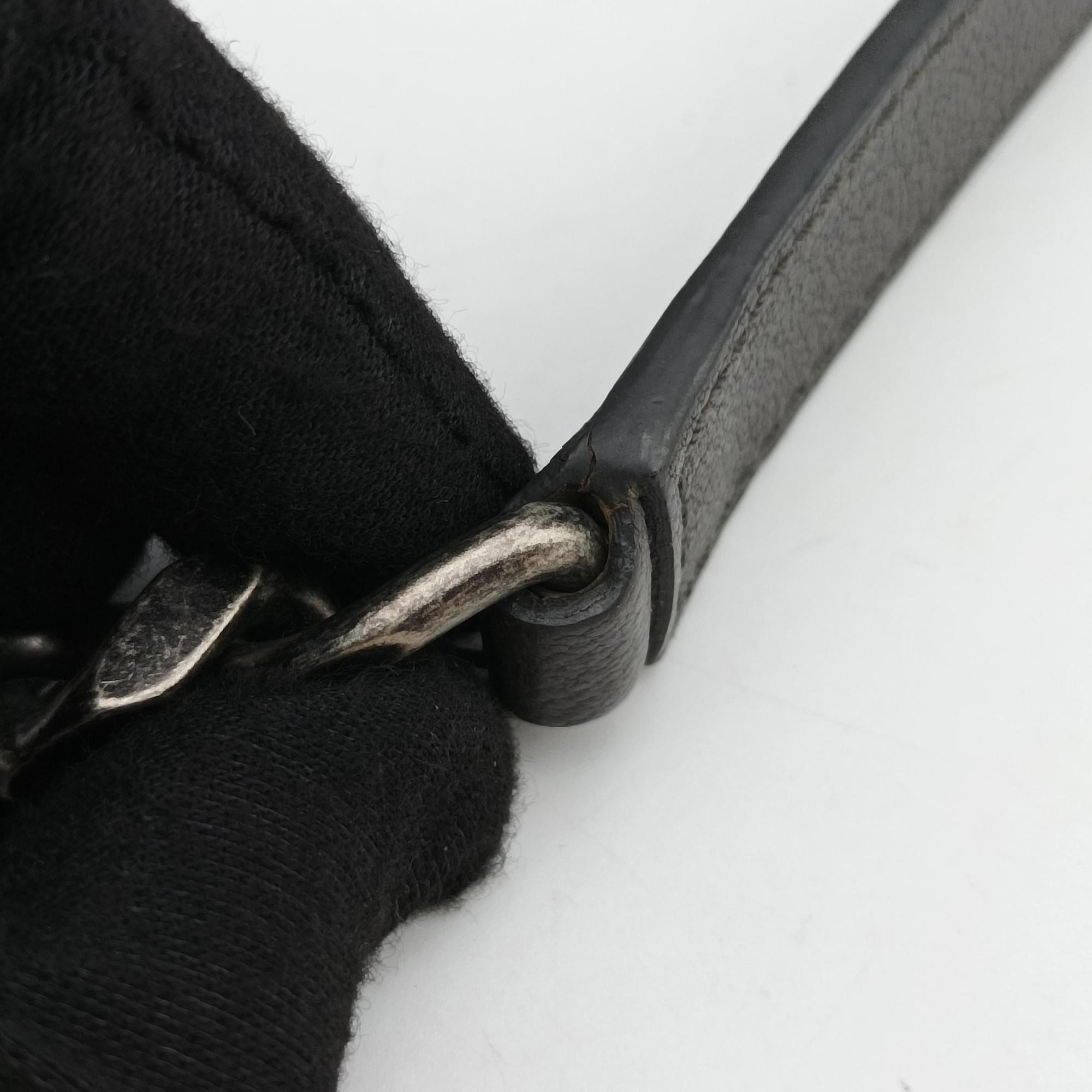 Pre-owned Yves Saint Laurent COLLEGE Grey Leather 487213 shoulderbag | stylenewstar