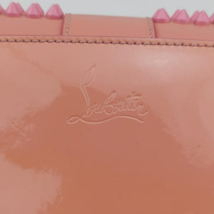 Pre-owned Christian Louboutin Sweet Charity Scarabe Spike Pink Patent  shoulderbag | stylenewstar