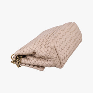 Pre-owned Bottega Veneta Intrecciato Olimpia Beige lambskin  shoulderbag | stylenewstar