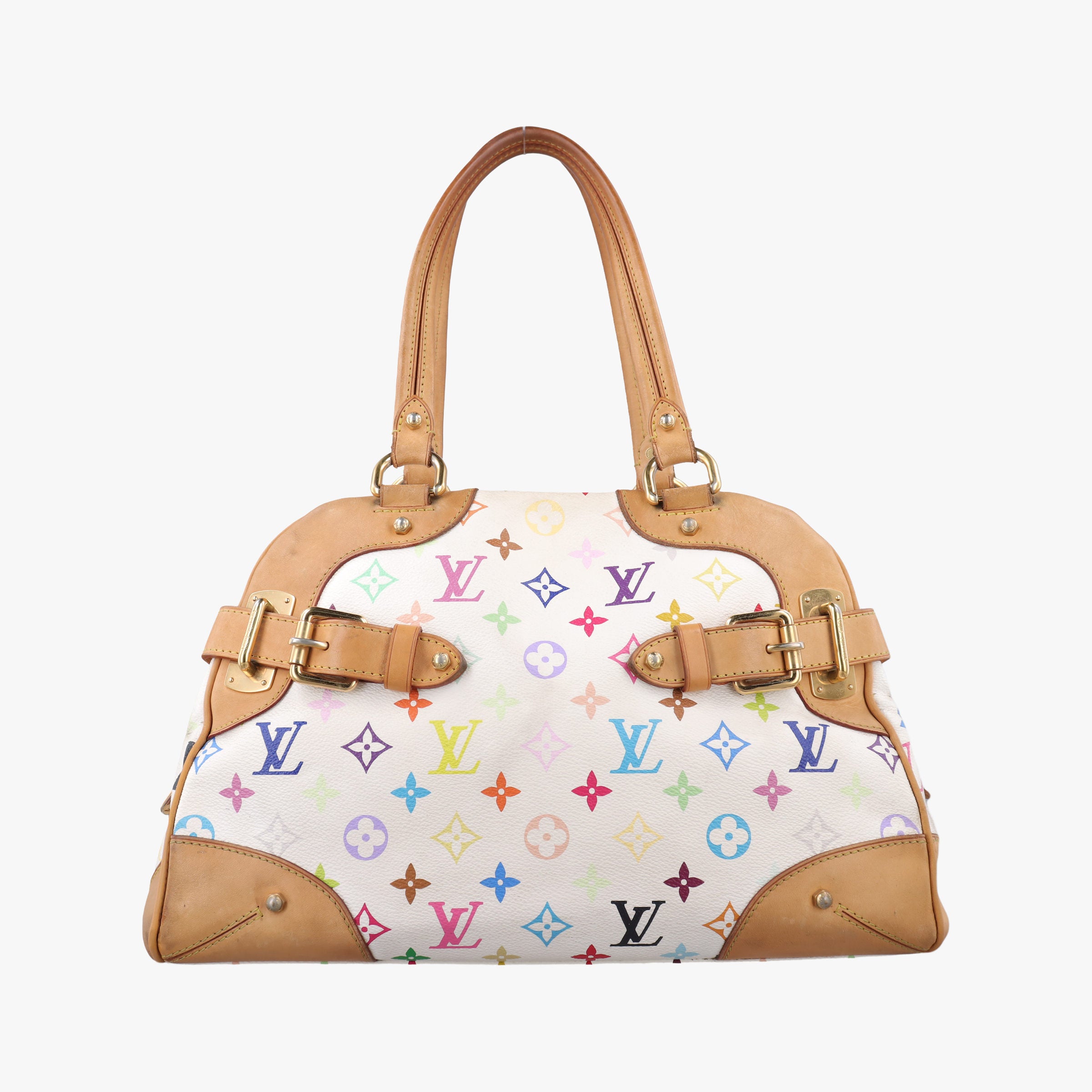 Vintage Louis Vuitton CLAUDIA white Monogram Multicolor M40193 handbag | stylenewstar