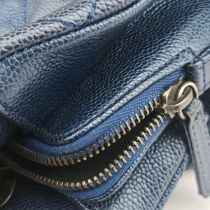 Pre-owned Chanel Matelasse Cocomark Blue Caviar Leather A67413 shoulderbag | stylenewstar
