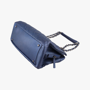 Pre-owned Chanel Matelasse Cocomark Blue Caviar Leather A67413 shoulderbag | stylenewstar