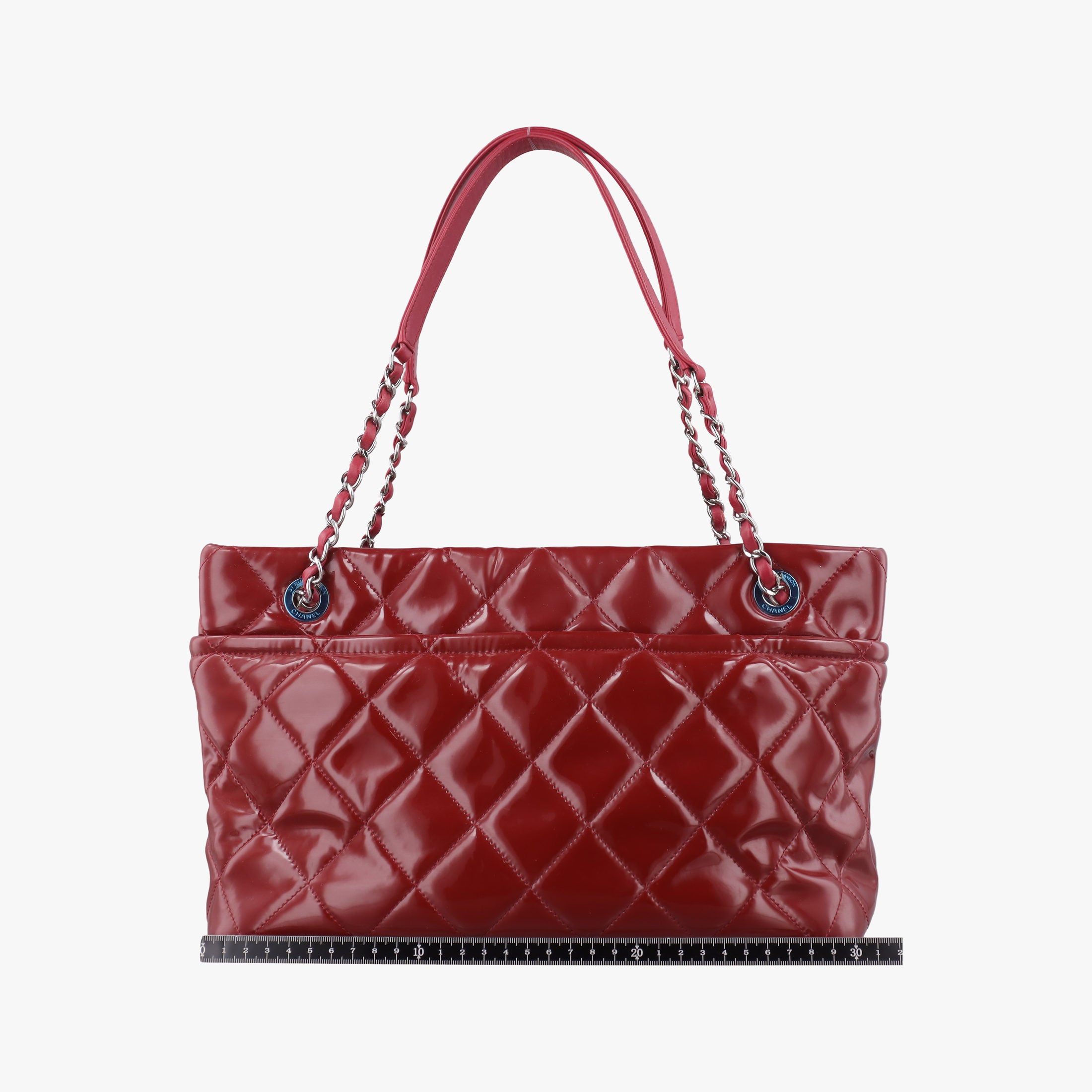 Pre-owned Chanel Matelasse Cocomark GST Red Patent A67294 shoulderbag | stylenewstar