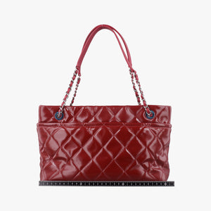 Pre-owned Chanel Matelasse Cocomark GST Red Patent A67294 shoulderbag | stylenewstar