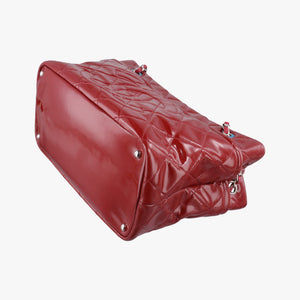 Pre-owned Chanel Matelasse Cocomark GST Red Patent A67294 shoulderbag | stylenewstar