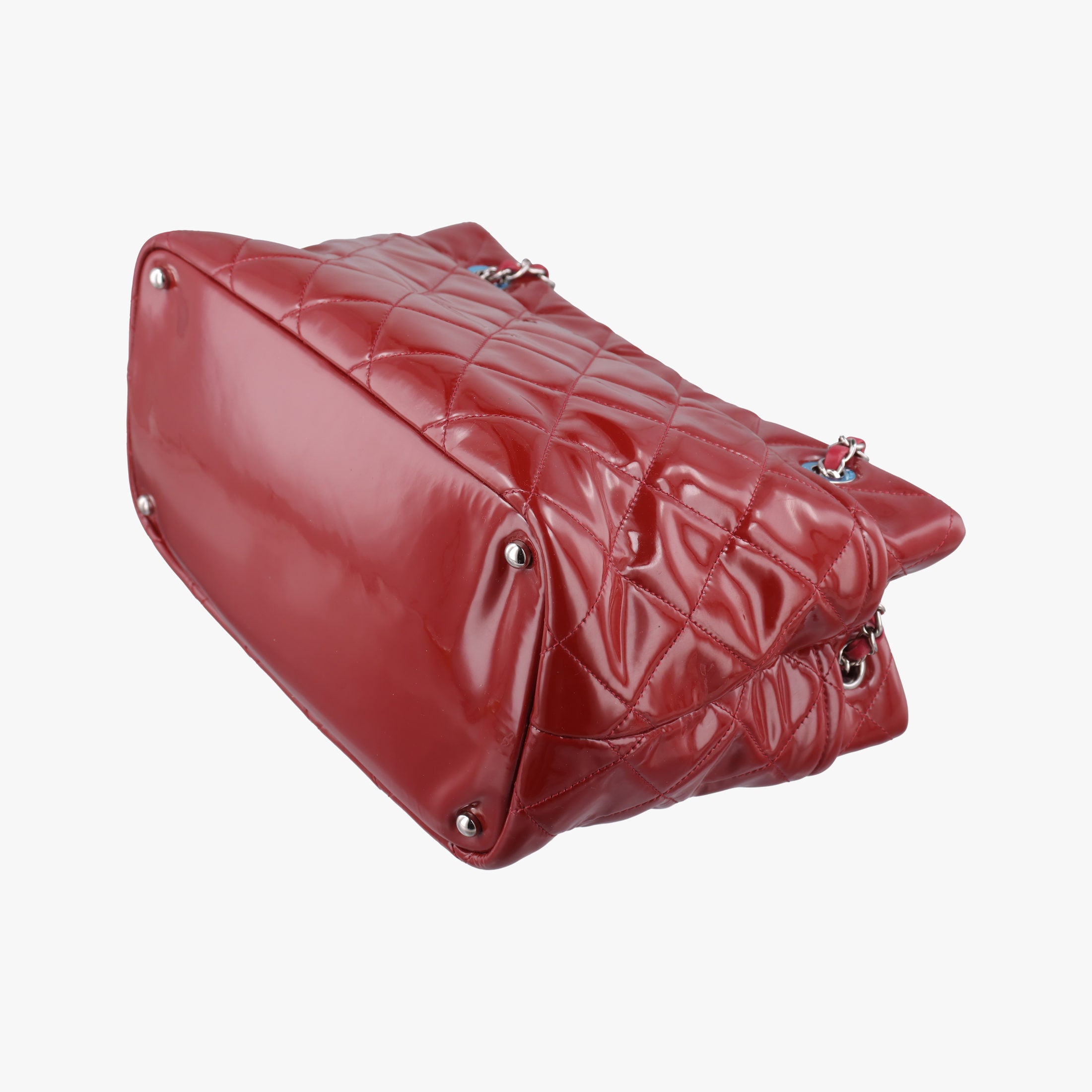 Pre-owned Chanel Matelasse Cocomark GST Red Patent A67294 shoulderbag | stylenewstar