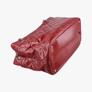 Pre-owned Chanel Matelasse Cocomark GST Red Patent A67294 shoulderbag | stylenewstar