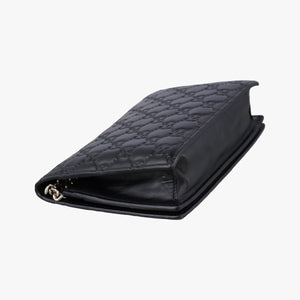 Pre-owned Gucci Guccissima Signature Bowy Black Leather 431408 shoulderbag | stylenewstar