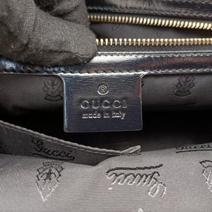 Pre-owned Gucci Bamboo Pop Black Patent 189872 handbag | stylenewstar