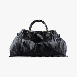 Pre-owned Gucci Bamboo Pop Black Patent 189872 handbag | stylenewstar