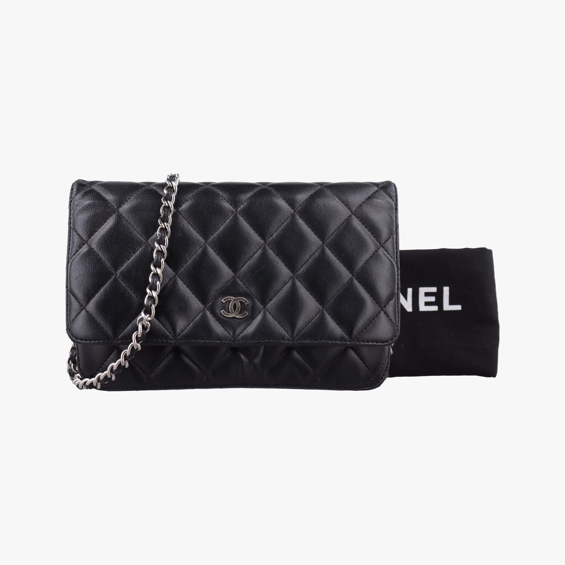 Vintage Chanel Matelasse coco mark Black lambskin A33814 shoulderbag | stylenewstar
