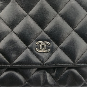 Vintage Chanel Matelasse coco mark Black lambskin A33814 shoulderbag | stylenewstar