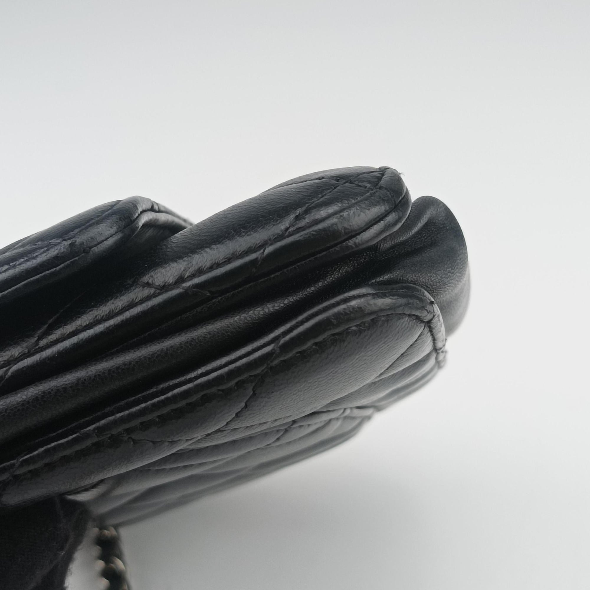 Vintage Chanel Matelasse coco mark Black lambskin A33814 shoulderbag | stylenewstar