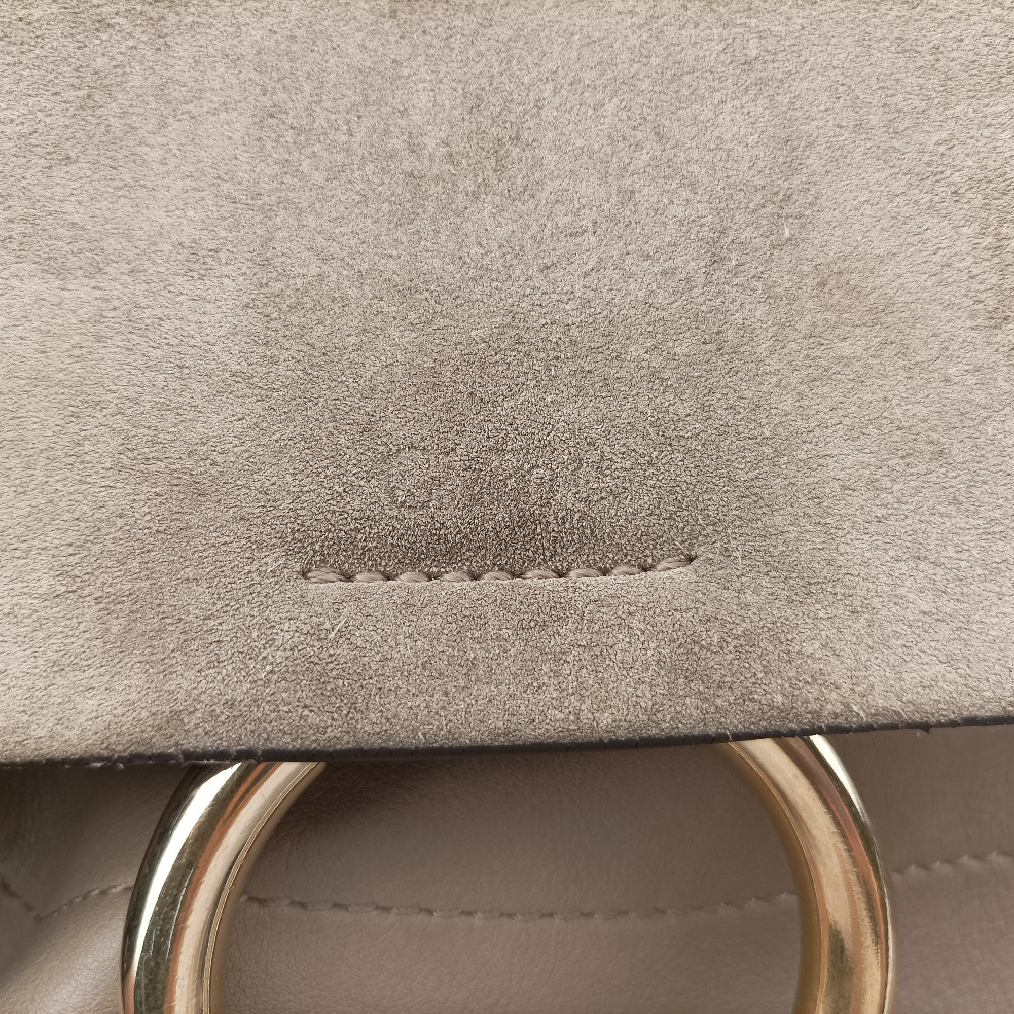 Pre-owned Chloe FAYE mini Grey Suede × leather  backpack/rucksack | stylenewstar