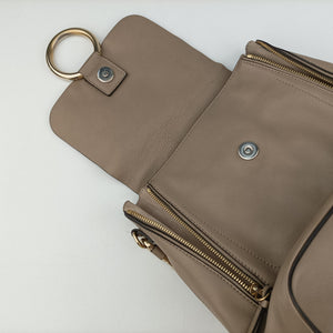 Pre-owned Chloe FAYE mini Grey Suede × leather  backpack/rucksack | stylenewstar