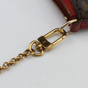 Pre-owned Louis Vuitton PALLAS Clutch brown×CERISE Monogram Canvas×calf leather M41638 shoulderbag | stylenewstar