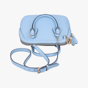 Vintage Gucci Interlocking G charm Dome Blue Leather 449661 shoulderbag | stylenewstar