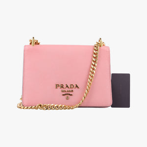 Vintage Prada milano logo Pink Saffiano Leather 1BP012 shoulderbag | stylenewstar