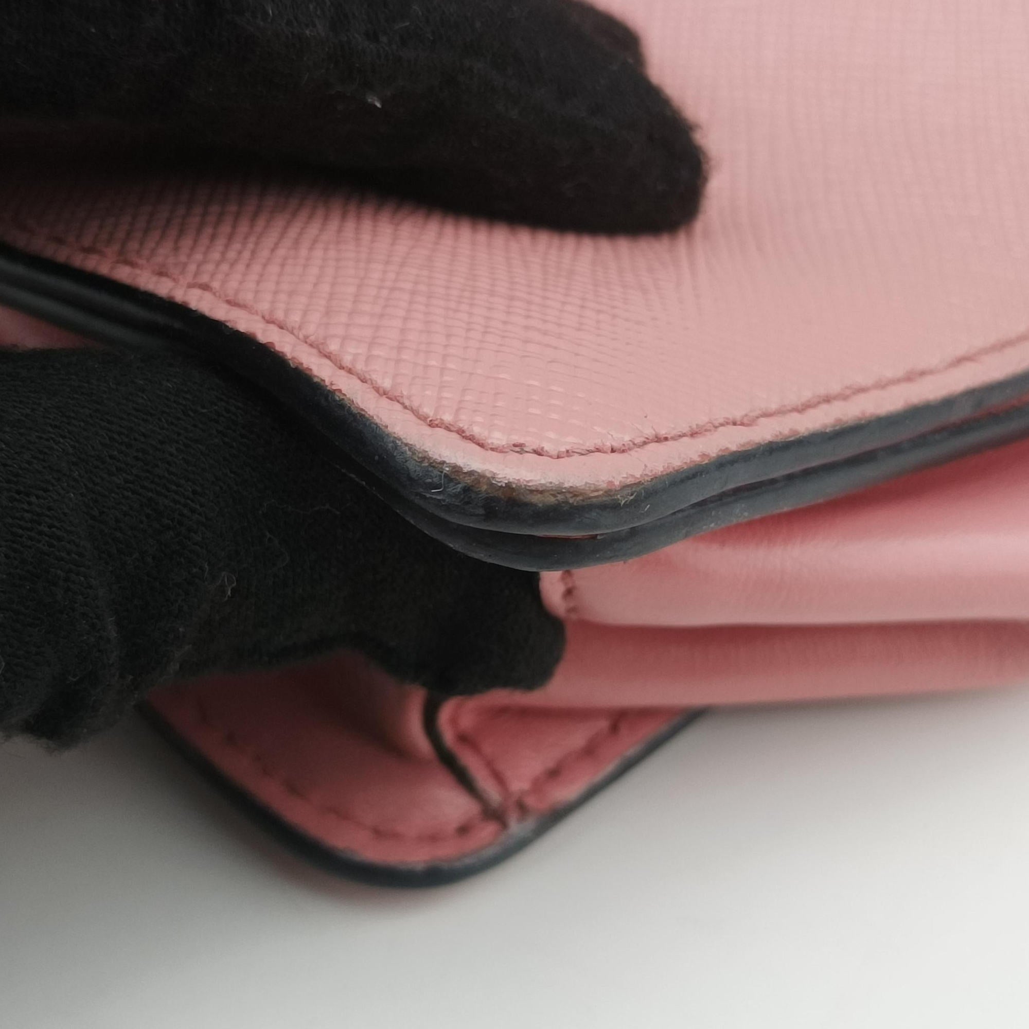 Vintage Prada milano logo Pink Saffiano Leather 1BP012 shoulderbag | stylenewstar