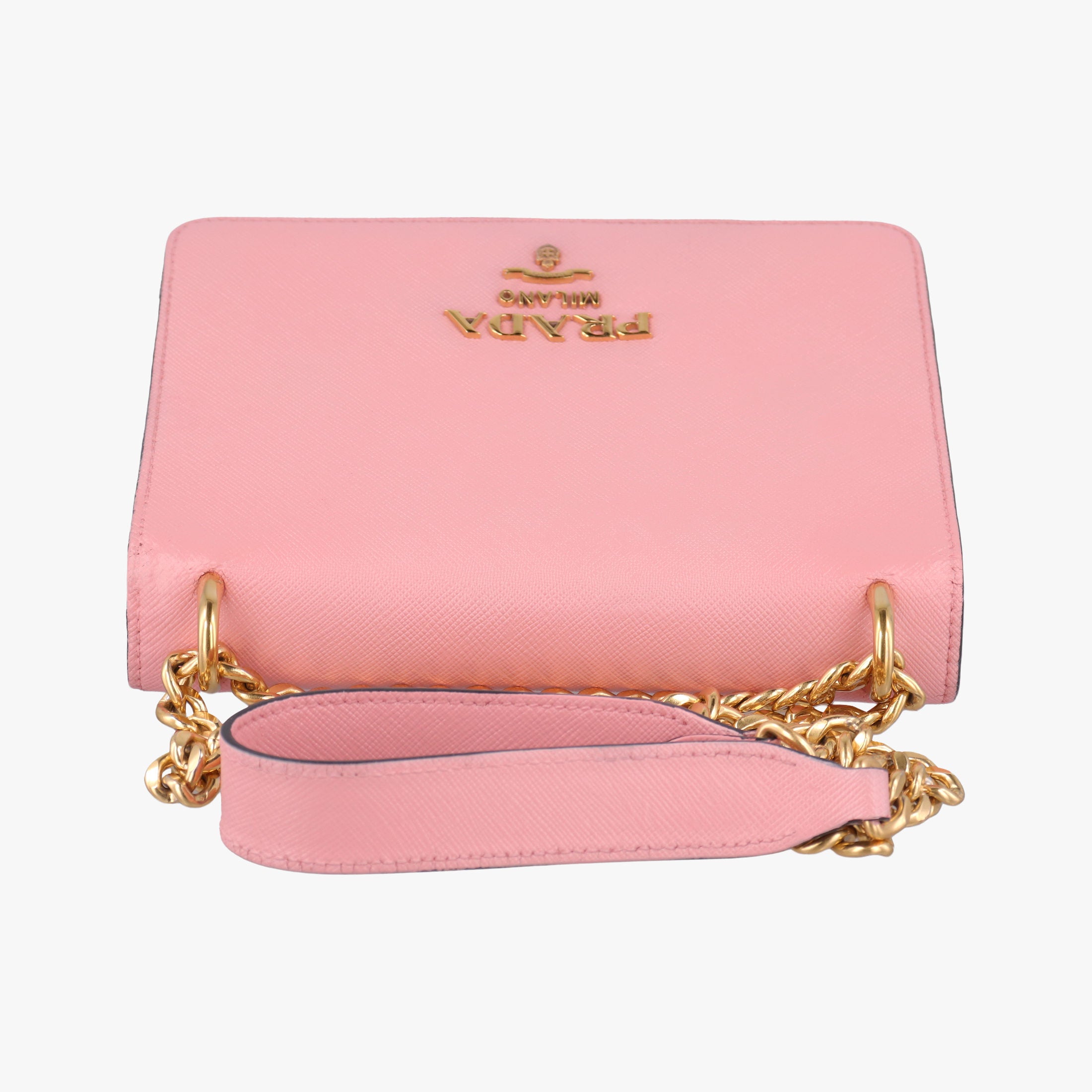 Vintage Prada milano logo Pink Saffiano Leather 1BP012 shoulderbag | stylenewstar