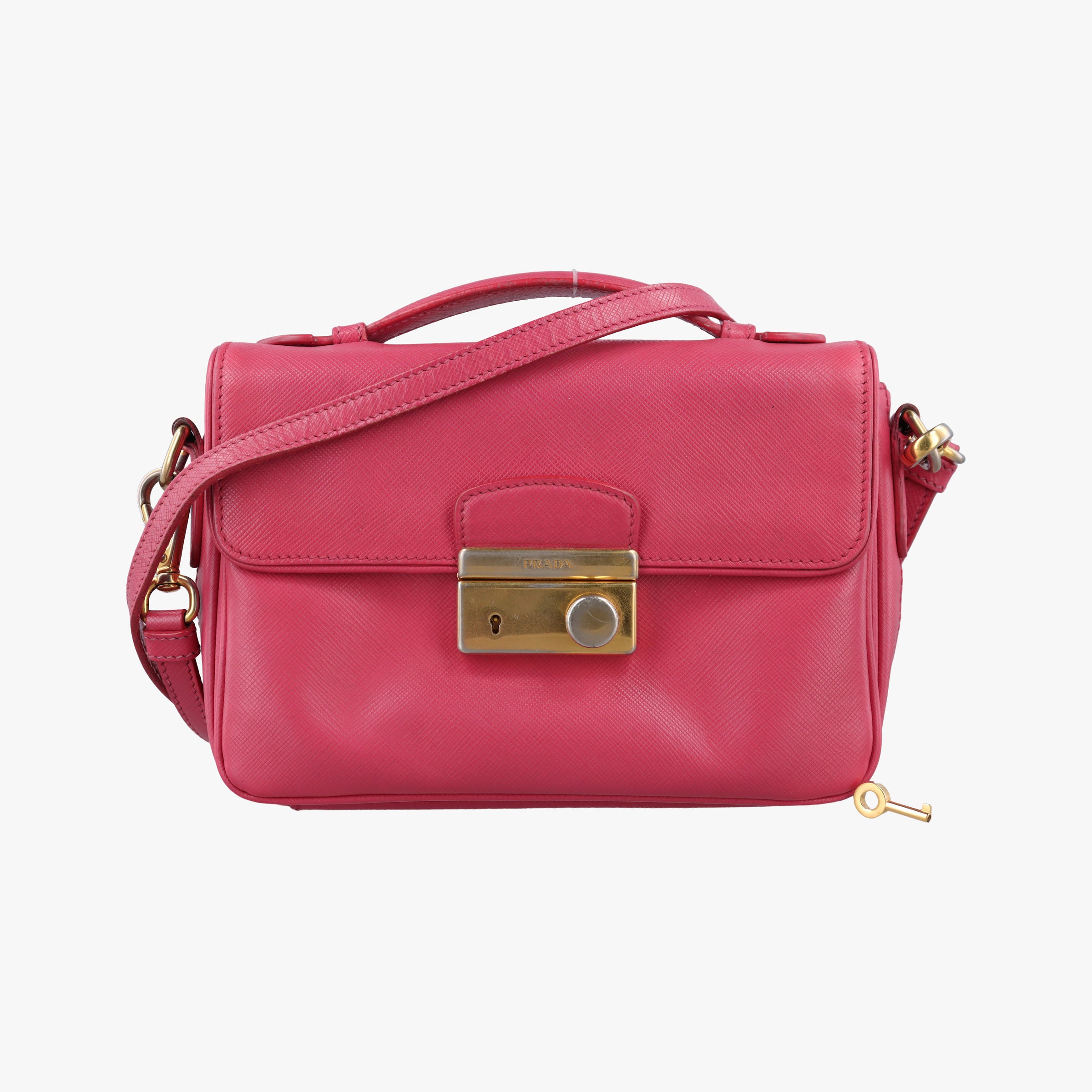 Secondhand Prada Sound Satchel Pink SAFFIANO Leather BT0960 shoulderbag | stylenewstar