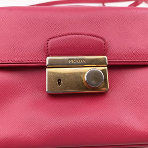 Secondhand Prada Sound Satchel Pink SAFFIANO Leather BT0960 shoulderbag | stylenewstar