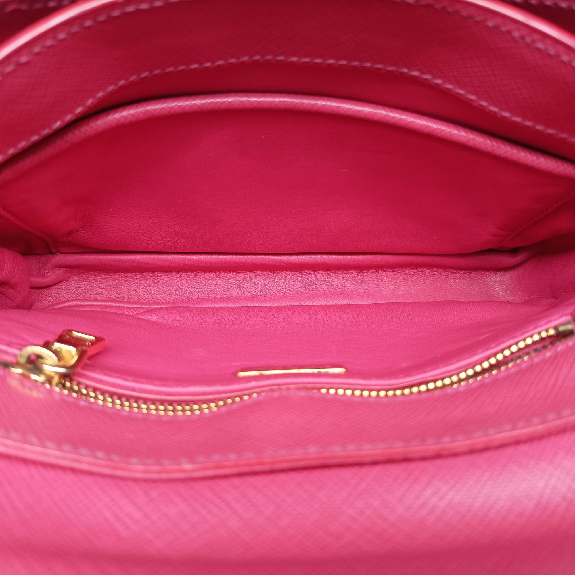 Secondhand Prada Sound Satchel Pink SAFFIANO Leather BT0960 shoulderbag | stylenewstar