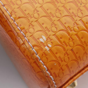 Pre-owned Christian Dior Lady Dior Mini Bag Yellow patent  handbag | stylenewstar