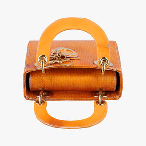 Pre-owned Christian Dior Lady Dior Mini Bag Yellow patent  handbag | stylenewstar