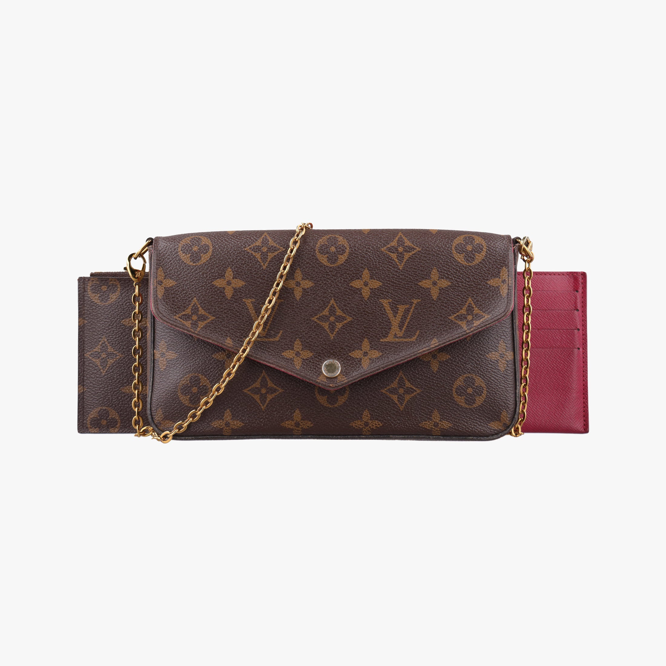 Pre-owned Louis Vuitton Pochette Felicie Brown Monogram Canvas M61276 shoulderbag | stylenewstar
