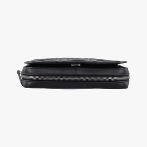 Pre-owned Fendi FF logo Black Leather 7M0299 shoulderbag | stylenewstar