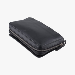Pre-owned Fendi FF logo Black Leather 7M0299 shoulderbag | stylenewstar