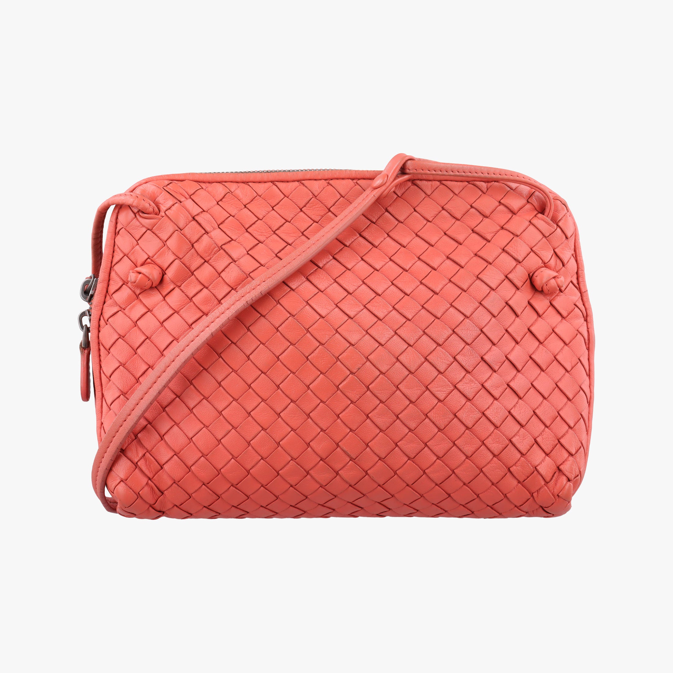 Secondhand Bottega Veneta NODINI Intrecciato Red lambskin  shoulderbag | stylenewstar