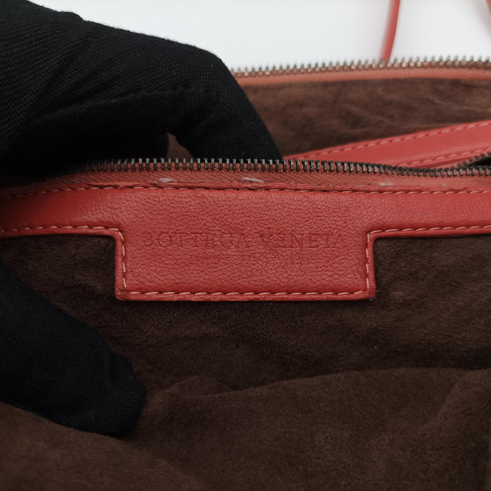 Secondhand Bottega Veneta NODINI Intrecciato Red lambskin  shoulderbag | stylenewstar