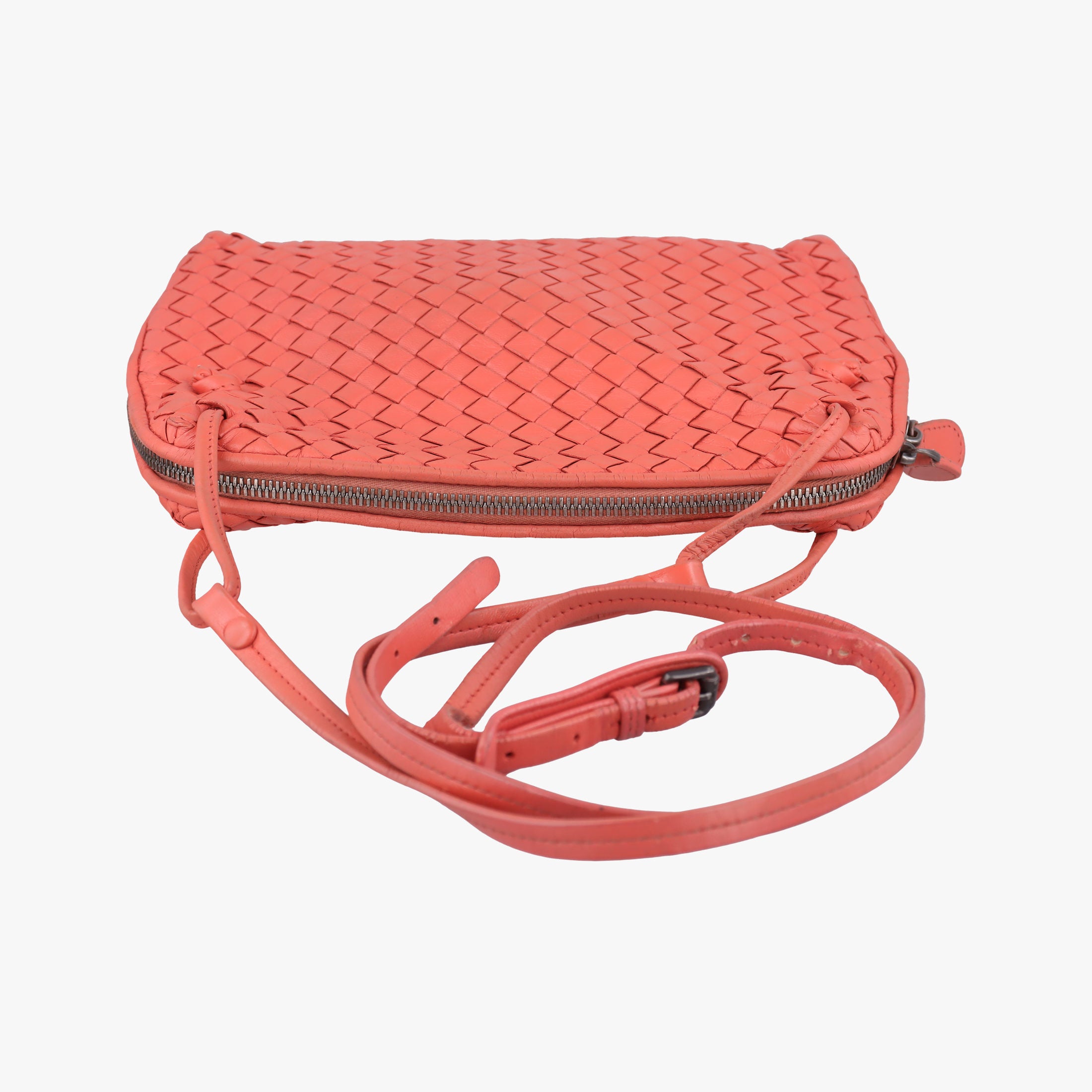Secondhand Bottega Veneta NODINI Intrecciato Red lambskin  shoulderbag | stylenewstar